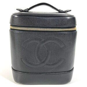 CHANEL A01998 CC CC Mark logo Bag Vanity Bag Vertical Hand Bag